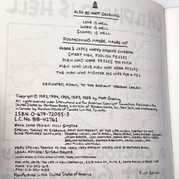 How to go to Hell Childhood is Hell Love Is Hell by Matt Groening Book Lot of 3 - Picture 10 of 12